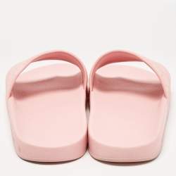 Gucci Pink GG Supreme Canvas Pool Slides Size 39