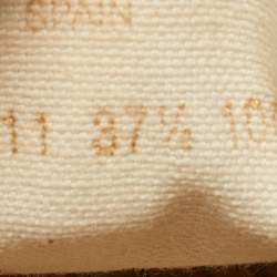 Pre Owned Gucci Cream Canvas Logo Platform Espadrille Flats Size 37.5