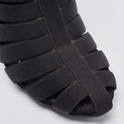 Gucci Black Elastic and Suede Isadora Gladiator Boots Size 36.5