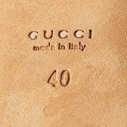 Pre Owned Gucci Gold Guccissima Leather Bow Detail Peep Toe Pumps Size 40