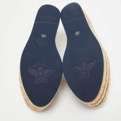 Gucci Off White Canvas logo Lilibeth Espadrille Sneakers Size 39