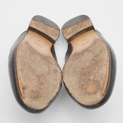 Pre Owned Gucci Black Leather Princetown Mules Size 39