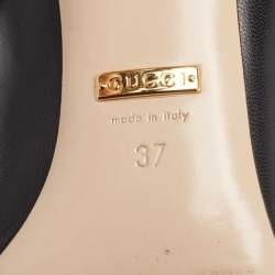 Pre Owned Gucci Black Leather Sylvie Mary Jane Pumps Size 37