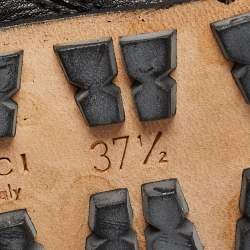 Pre Owned Gucci Black Leather Knee Length Boots Size 37.5