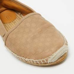 Gucci Brown GG Leather Espadrille Flats Size 37