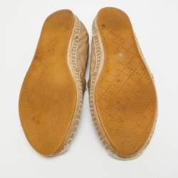 Gucci Brown GG Leather Espadrille Flats Size 37