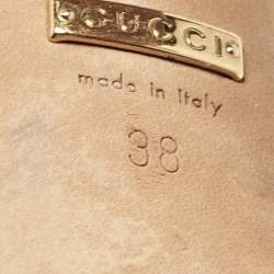 Pre Owned Gucci Off White Leather Ankle Strap Sandals Size 38