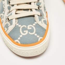 Gucci Blue GG Canvas Tennis  Low Top Sneakers Size 39