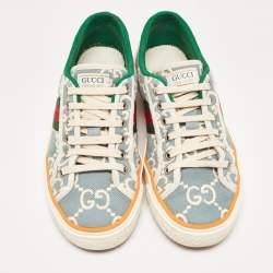 Gucci Blue GG Canvas Tennis  Low Top Sneakers Size 39