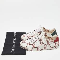 Gucci Tri Color Leather Ghost GG Ace Sneakers Size 37
