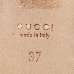 مملوكة مسبقًا Gucci Black Leather Thong Flat Slingback Sandals Size 37