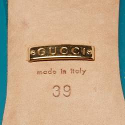 Pre Owned Gucci Green Patent Leather Kristen Bamboo Pumps Size 39