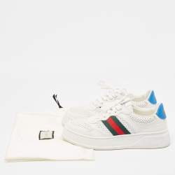 Gucci White Leather Web Low Top Sneakers Size 39  