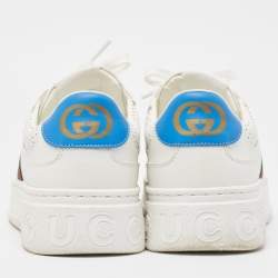 Gucci White Leather Web Low Top Sneakers Size 39  