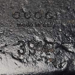 Pre Owned Gucci Black Suede Grease Cork Platform Peep Toe Slingback Sandals Size 39.5