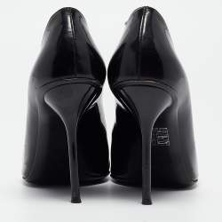 مملوكة مسبقًا Gucci Black Patent Peep Toe Pumps Size 38