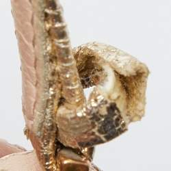 Pre Owned صندل غوتشي نعل سميك كلادي جلد أزرق ميتالك مقاس 39