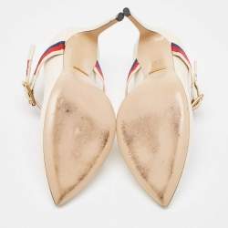 Gucci Cream Leather Mary Jane Sylvie Pumps Size 38.5
