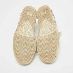 Pre Owned Gucci Off White Leather Mystic Cat Ace Sneakers Size 37