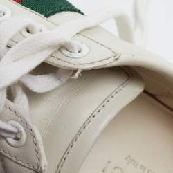 Gucci White Leather Bee Embroidered Ace Sneakers Size 37