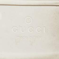 Pre Owned Gucci Cream Rubber Isla Flat Sandals Size 38