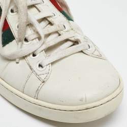 Gucci White Leather Ace Low Top Sneakers Size 37