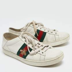 Gucci White Leather Ace Low Top Sneakers Size 37