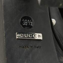Gucci Black Leather Horsebit Open Toe Clogs Size 39.5