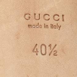 Pre Owned Gucci Olive Green Leather Peep Toe Platform Pumps Size 40.5