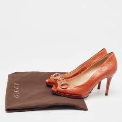 مملوكة مسبقًا Gucci Orange Guccissima Leather New Hollywood Pumps Size 36.5