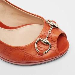مملوكة مسبقًا Gucci Orange Guccissima Leather New Hollywood Pumps Size 36.5