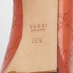 مملوكة مسبقًا Gucci Orange Guccissima Leather New Hollywood Pumps Size 36.5