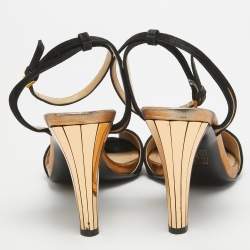 Gucci Black Suede Delphine Sandals Size 37