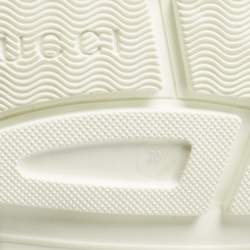 Gucci White/Grey Mesh and Leather Aguru Slingback Sandals Size 39