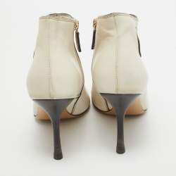 مملوكة مسبقًا Gucci Cream Leather Interlocking GG Booties Size 37