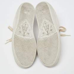 Gucci White/Red Leather Ace Gucci Band Low Top Sneakers Size 37
