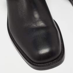 مملوكة مسبقًا Gucci Black Leather Buckle Detail Mid Calf Boots Size 35.5