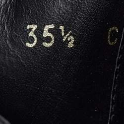 مملوكة مسبقًا Gucci Black Leather Buckle Detail Mid Calf Boots Size 35.5