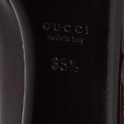 Gucci Brown Patent Leather Block Heel Pumps Size 35.5