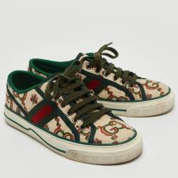 Gucci Multicolor GG Canvas Tennis 1977 Low Top Sneakers Size 35.5