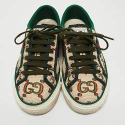 Gucci Multicolor GG Canvas Tennis 1977 Low Top Sneakers Size 35.5