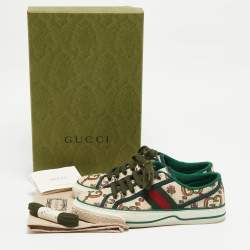 Gucci Multicolor GG Canvas Tennis 1977 Low Top Sneakers Size 35.5