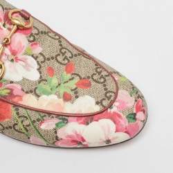Gucci Multicolor Canvas Flower Print Princetown  Mules Size 36