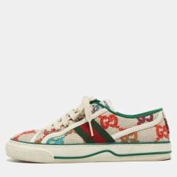Gucci Multicolor Embroidered GG Canvas Tennis 1977 Sneakers Size 35.5