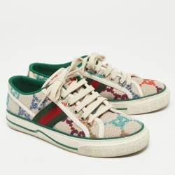 Gucci Multicolor Embroidered GG Canvas Tennis 1977 Sneakers Size 35.5