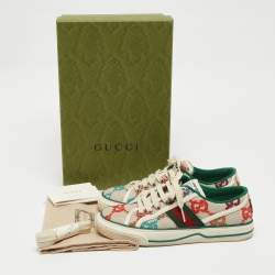 Gucci Multicolor Embroidered GG Canvas Tennis 1977 Sneakers Size 35.5