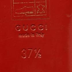 Pre Owned Gucci  Red Leather Thong Sligback Sandals Size 37.5