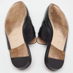 مملوكة مسبقًا Gucci Black Leather Princetown Horsebit Flat Mules Size 40.5