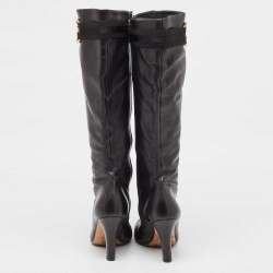 Gucci Black Leather Sukey Knee Length Boots Size 38