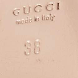 Pre Owned Gucci Black Patent Peep Toe Pumps Size 38